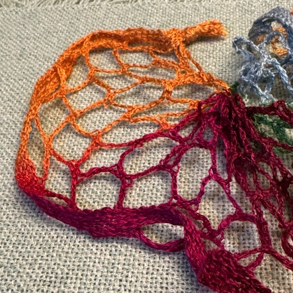 Multi-colored Crochet Ruffled Scarf - Picture 16 of 16